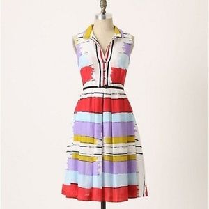 Anthropologie Chromatic Canvas Shirtdress, Floreat